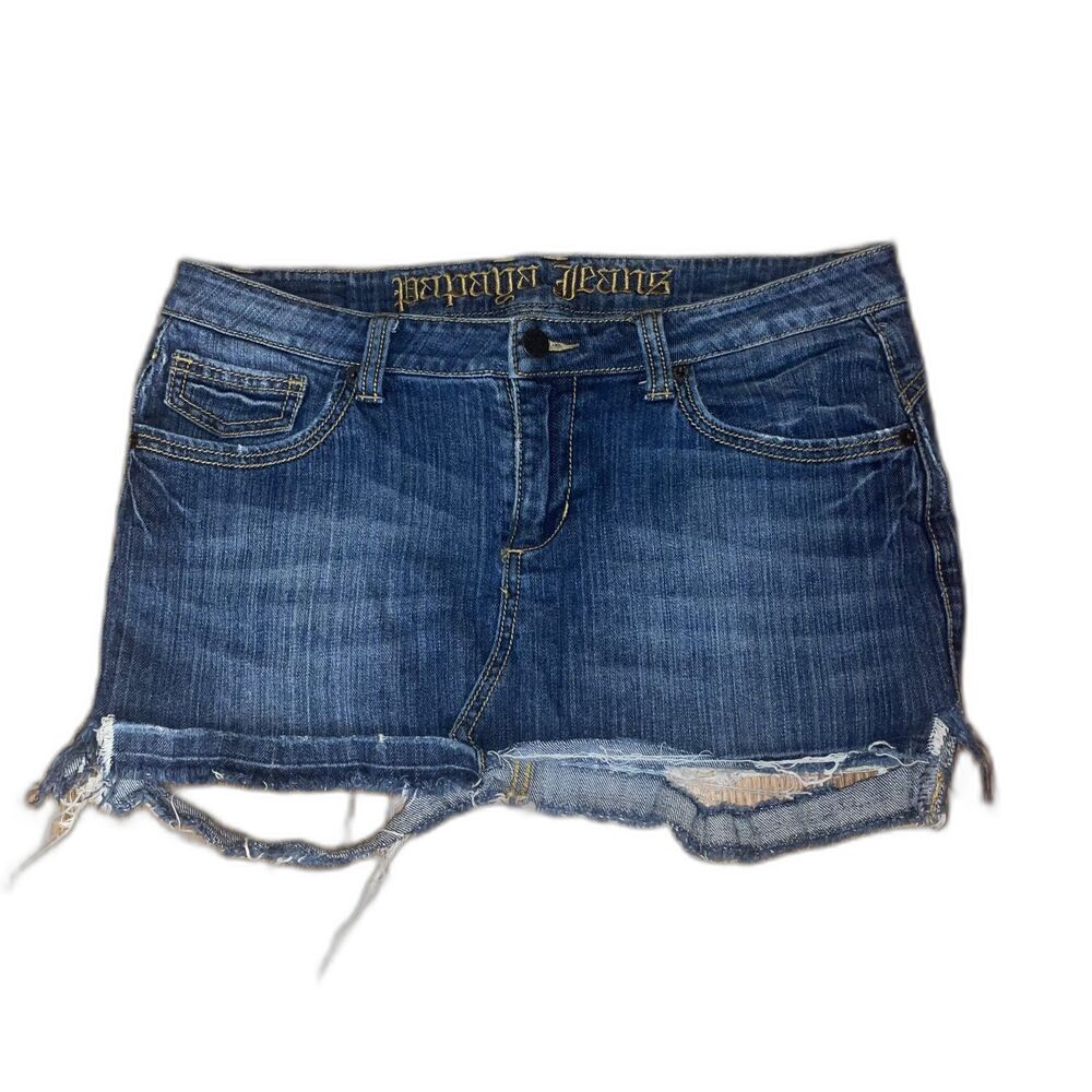 Y2K Mini Micro Denim Skirt Low Rise Blue Jean Skirt Whimsygoth Anime Edgy
